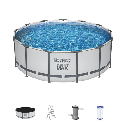 Piscina fuori terra rotonda Bestway Steel Pro MAX con pompa e copertura