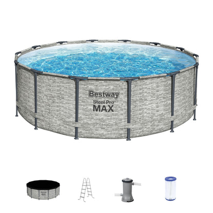 Piscina fuori terra rotonda Bestway Steel Pro MAX con pompa e copertura