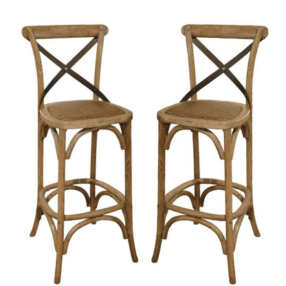 Sgabello da bar parigino con schienale incrociato