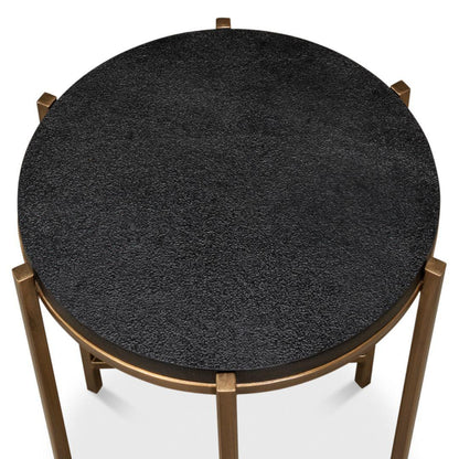 Tavolino laterale contemporaneo con piano in galuchat dorato