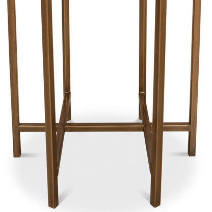 Tavolino laterale contemporaneo con piano in galuchat dorato