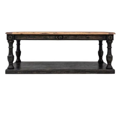 Tavolo antico da drappeggio in stile fattoria, patinato nero, circa 1900