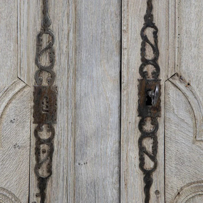 Mobiletto francese d'epoca in rovere sbiancato, circa 1870