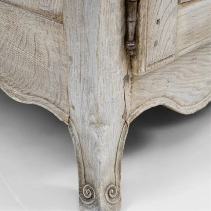 Mobiletto francese d'epoca in rovere sbiancato, circa 1870