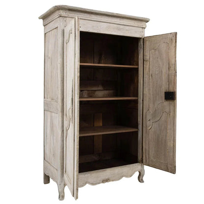 Mobiletto francese d'epoca in rovere sbiancato, circa 1870