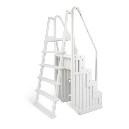 Blue Wave Easy Pool Step con scala esterna per piscine fuori terra - 32,5 pollici di larghezza x 56 pollici di profondità x 81 pollici di altezza