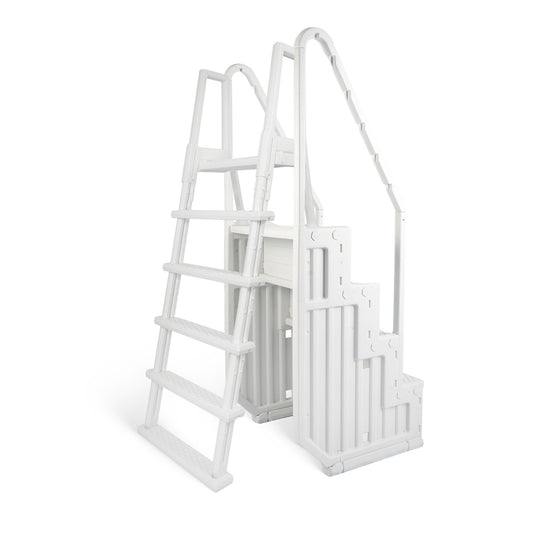 Blue Wave Easy Pool Step con scala esterna per piscine fuori terra - 32,5 pollici di larghezza x 56 pollici di profondità x 81 pollici di altezza