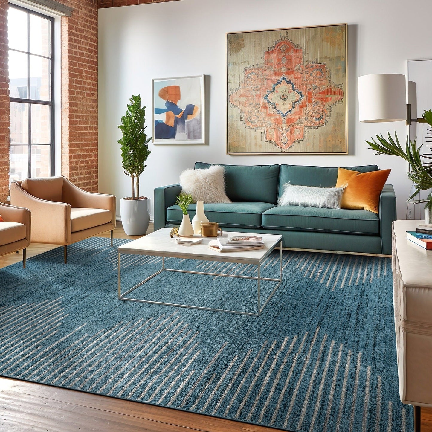 Tappeto a righe bohémien