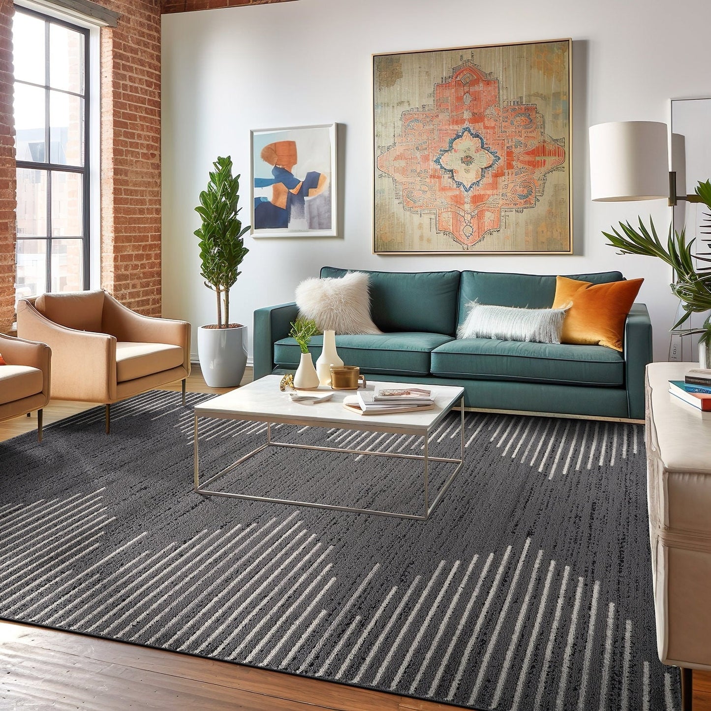 Tappeto a righe bohémien