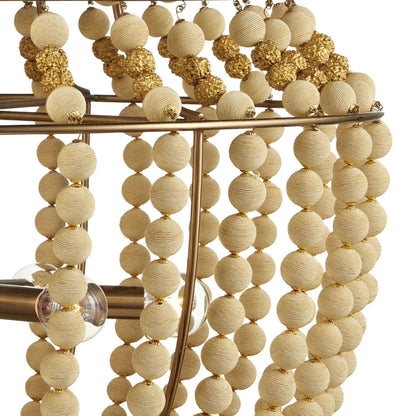 Lampadario con perline di legno Boho