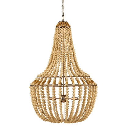 Lampadario con perline di legno Boho