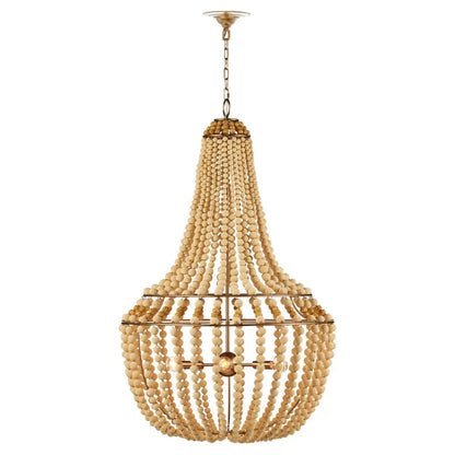 Lampadario con perline di legno Boho