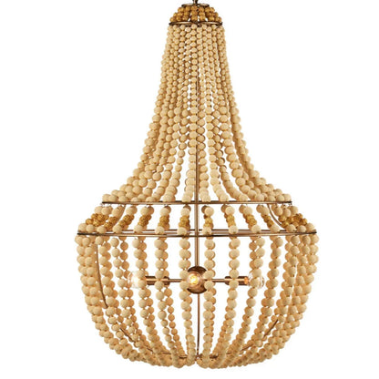 Lampadario con perline di legno Boho
