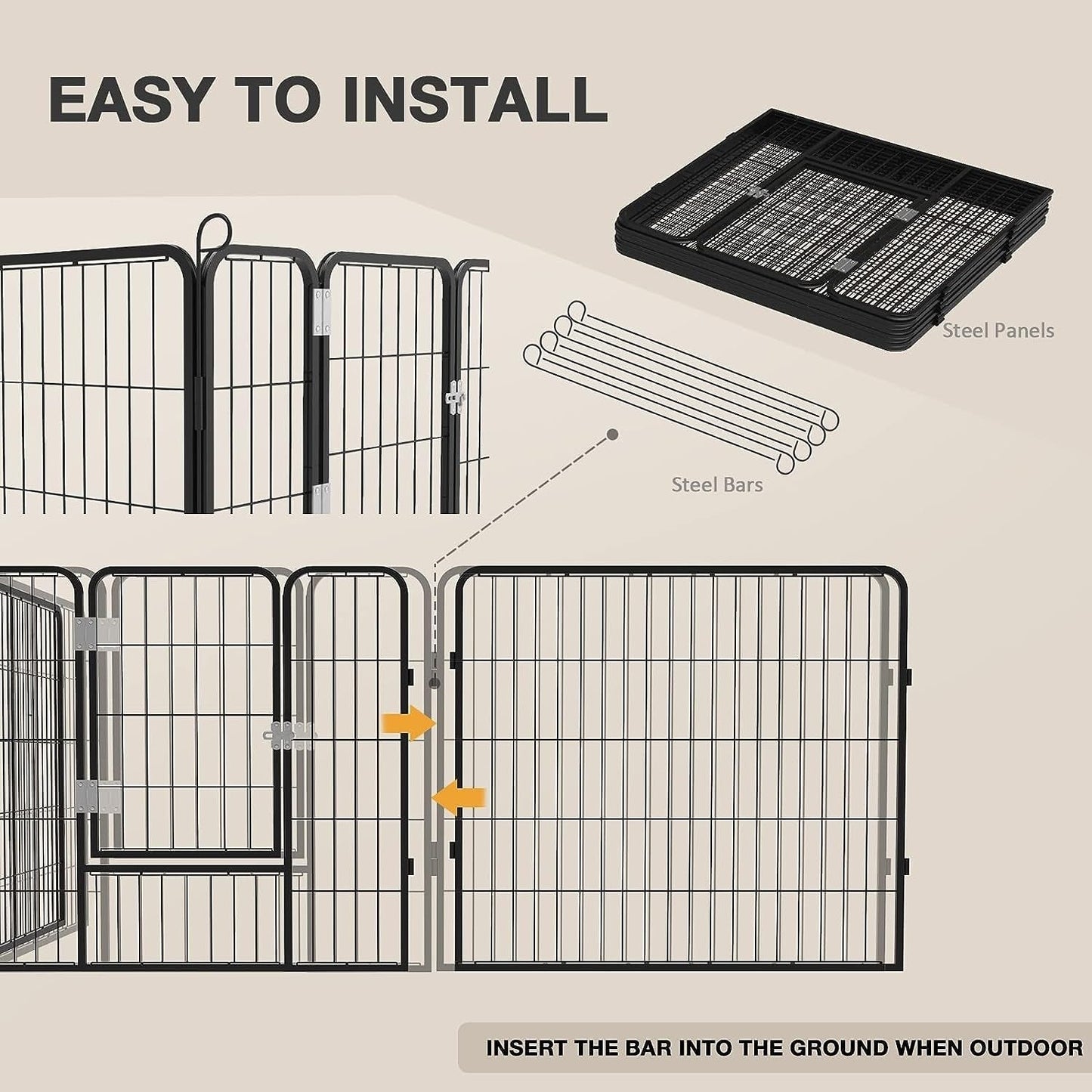 Box per cani Bossin, recinto per cani, recinto per esercizi con porte, pannello 8/16/24