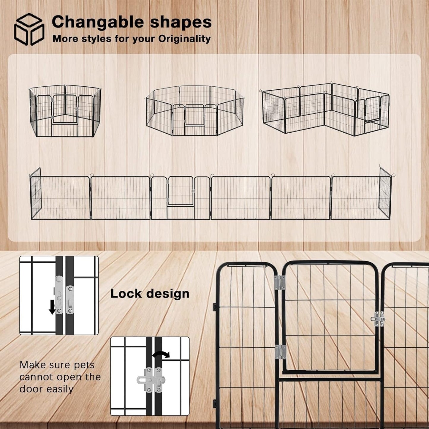 Box per cani Bossin, recinto per cani, recinto per esercizi con porte, pannello 8/16/24