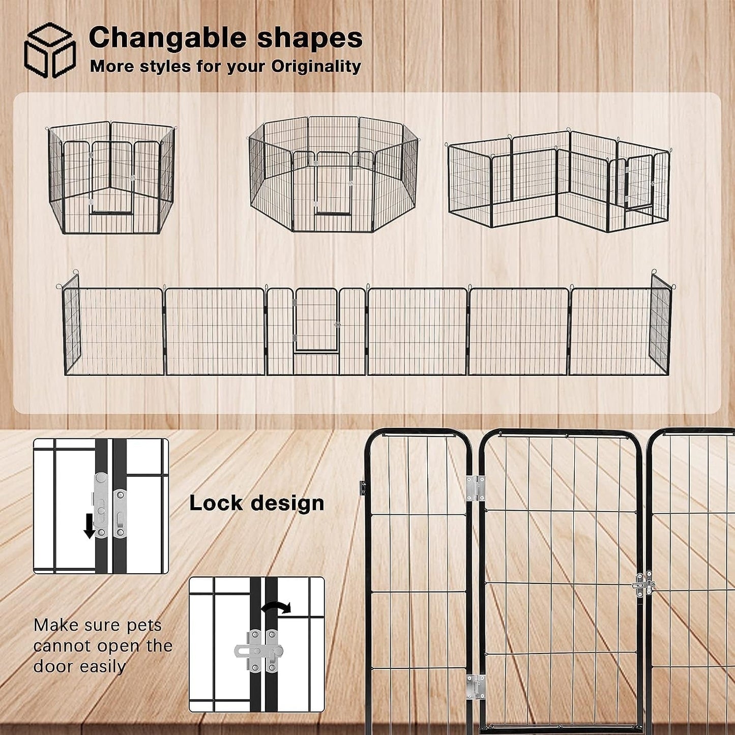 Box per cani Bossin, recinto per cani, recinto per esercizi con porte, pannello 8/16/24