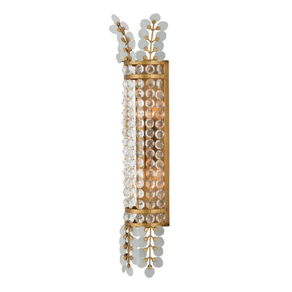 Applique a corona in ottone e cristallo