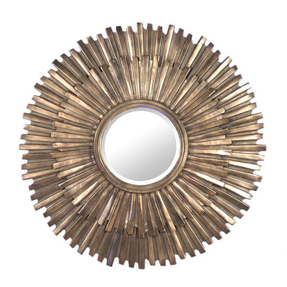 Specchio rotondo in ottone Starburst