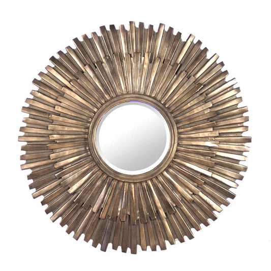 Specchio rotondo in ottone Starburst