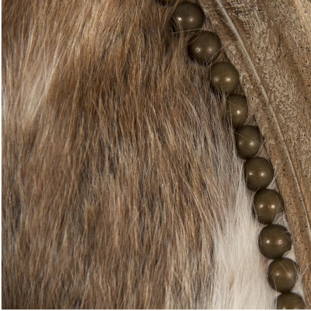 Sedie da pranzo in pelle di mucca brasiliana marrone chiaro