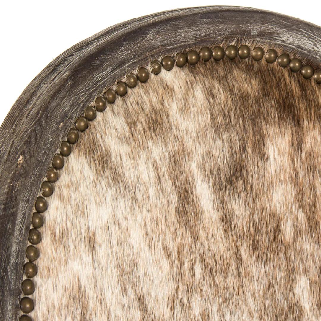 Sedie da pranzo in pelle di mucca brasiliana marrone rustico