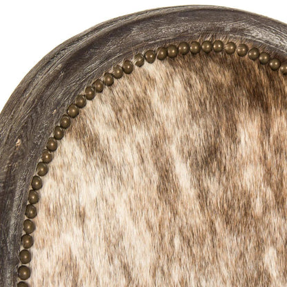 Sedie da pranzo in pelle di mucca brasiliana marrone rustico