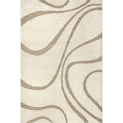 Tappeto a pelo lungo Nuloom Krista Contemporary Swirls