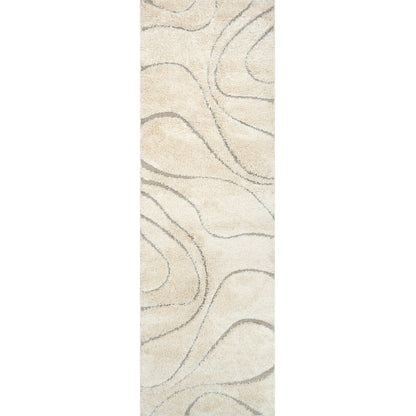 Tappeto a pelo lungo Nuloom Krista Contemporary Swirls