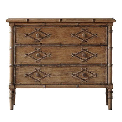 Cassapanca in finto bambù naturale invecchiato