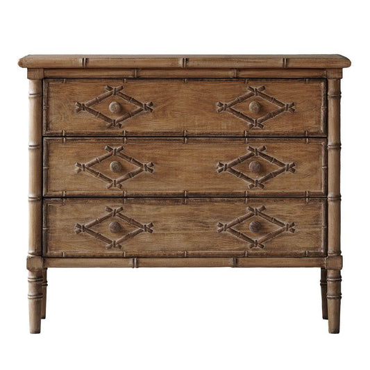 Cassapanca in finto bambù naturale invecchiato