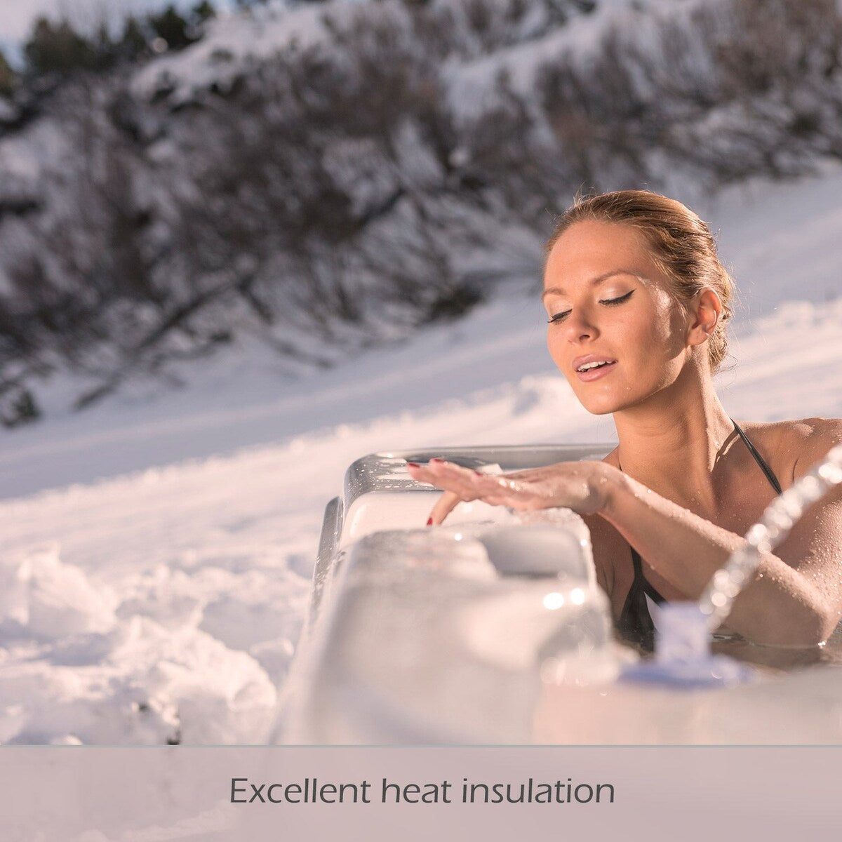 Buenospa Jersey 6 - 46 persone - Vasca idromassaggio a getto, bianco ghiaccio, grigio con ozono e luci a LED