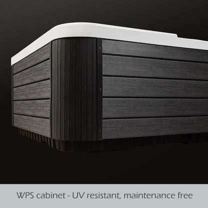 Buenospa Jersey 6 - 46 persone - Vasca idromassaggio a getto, bianco ghiaccio, grigio con ozono e luci a LED