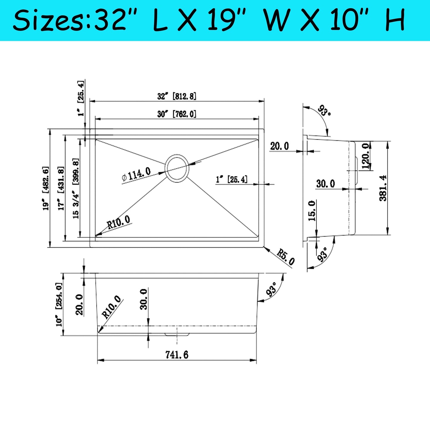 Lavello da cucina sottotop CB HOME da 32'' in oro, lavello da cucina in acciaio inox/nero da incasso, lavello da cucina a una vasca con accessori