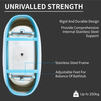Vasche da bagno autoportanti in acrilico CB HOME da 59''/67'', vasche da bagno con un solo lato contro la parete, troppo pieno a sinistra/destra
