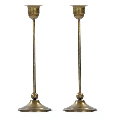 Portacandele conici in ottone vintage - Coppia