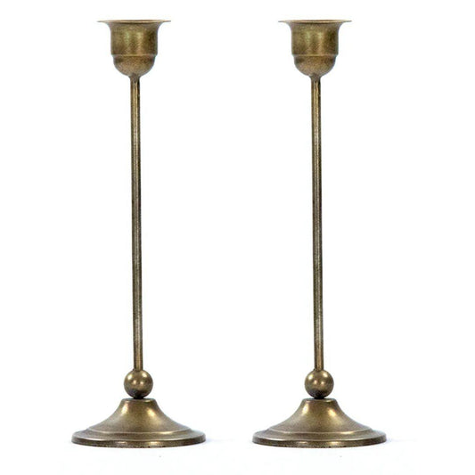 Portacandele conici in ottone vintage - Coppia