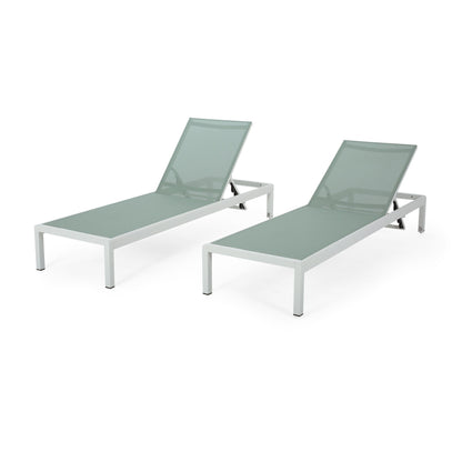 Chaise longue da esterno in alluminio Cape Coral (set da 2) di Christopher Knight Home - 77,56 P x 25,20 L x 11,80 A