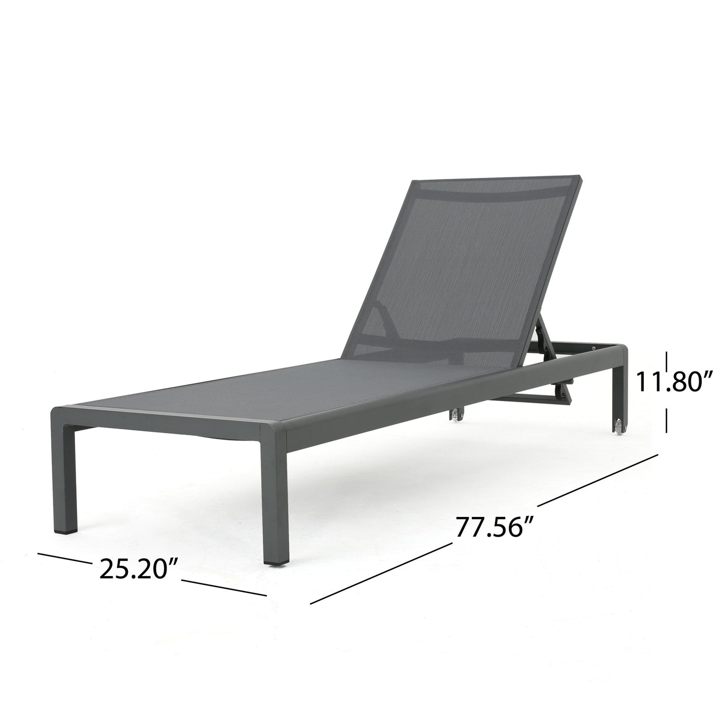 Chaise longue da esterno in alluminio Cape Coral (set da 2) di Christopher Knight Home - 77,56 P x 25,20 L x 11,80 A