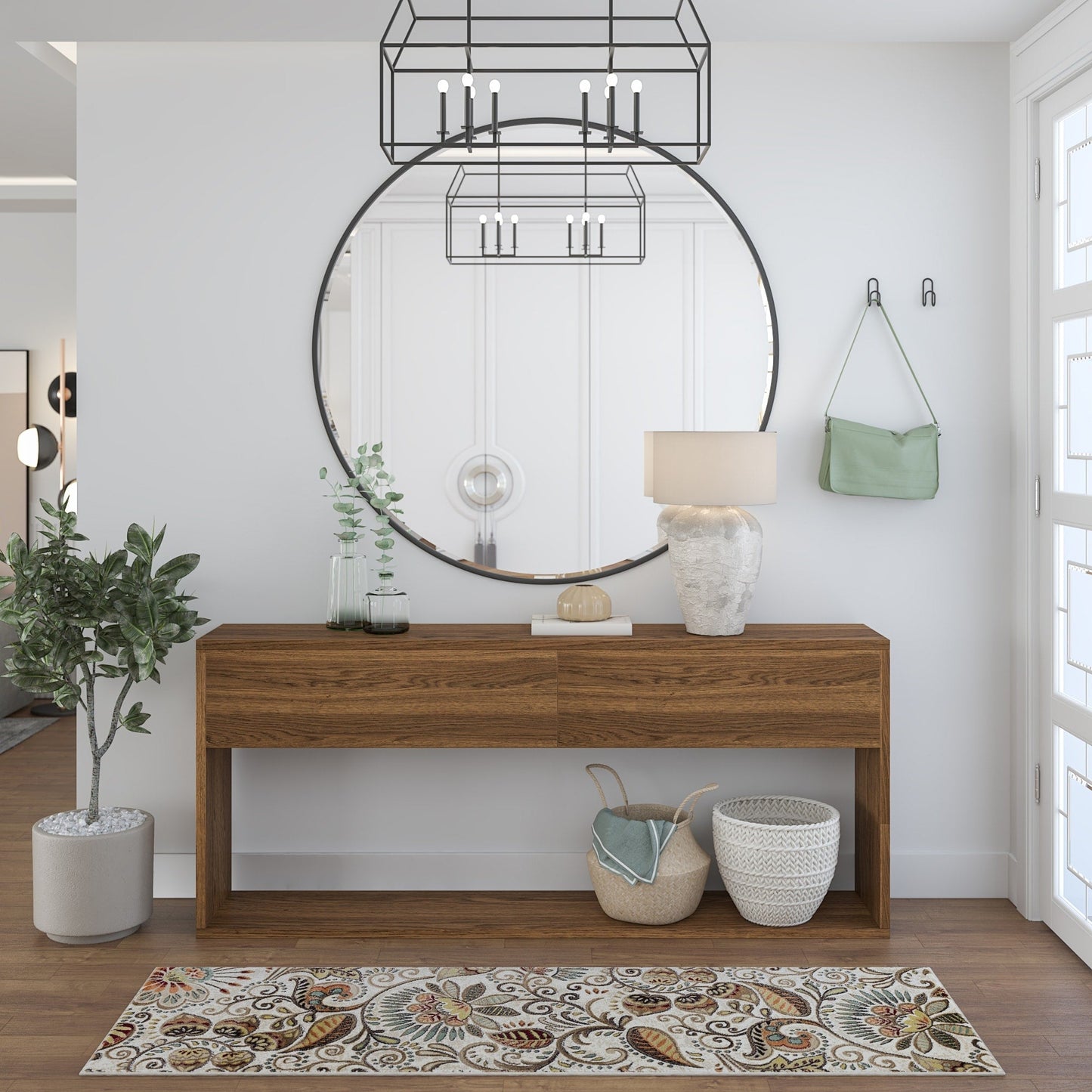 Tappeto da interno floreale Caprice Mid-Century Modern