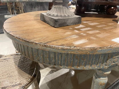 Tavolo da pranzo rotondo in cassis blu francese