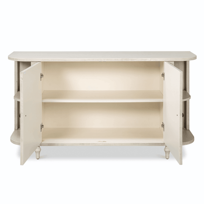 Credenza a mezzaluna costiera con inserti in canna