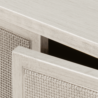 Credenza a mezzaluna costiera con inserti in canna