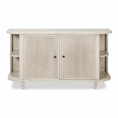 Credenza a mezzaluna costiera con inserti in canna