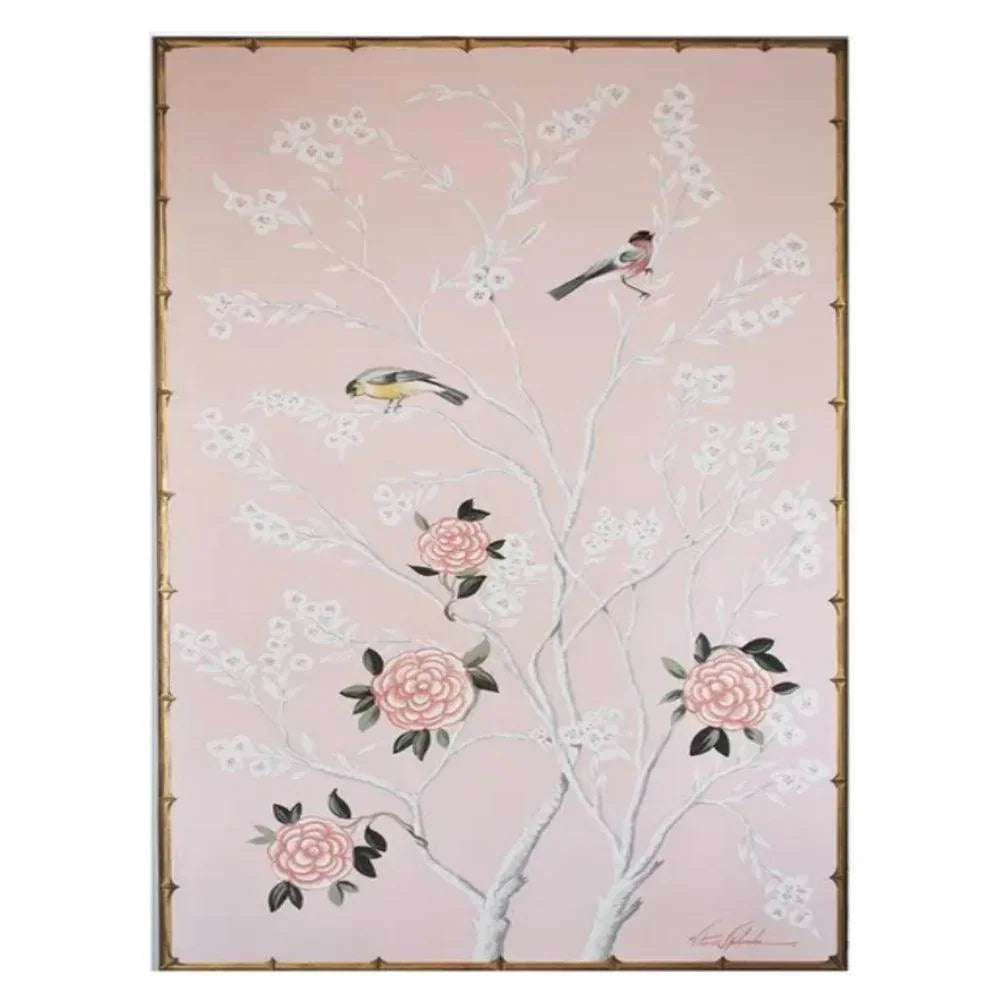 Decorazione murale in bambù finto rosa