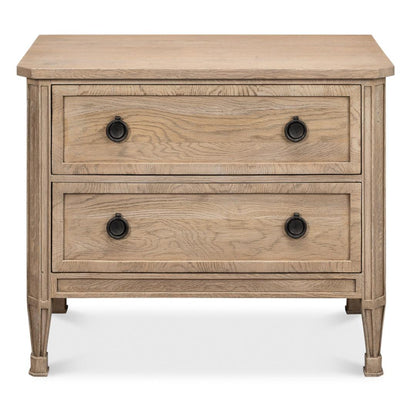 Comodino a 2 cassetti in rovere costiero