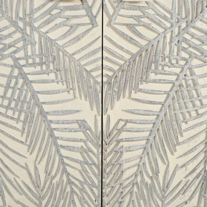 Credenza intagliata con palme bianche costiere