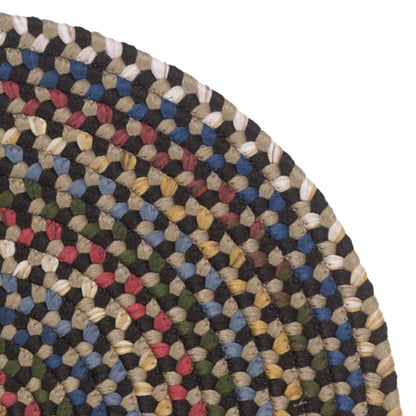 Tappeto rotondo intrecciato multicolore rustico Wayland di Colonial Mills