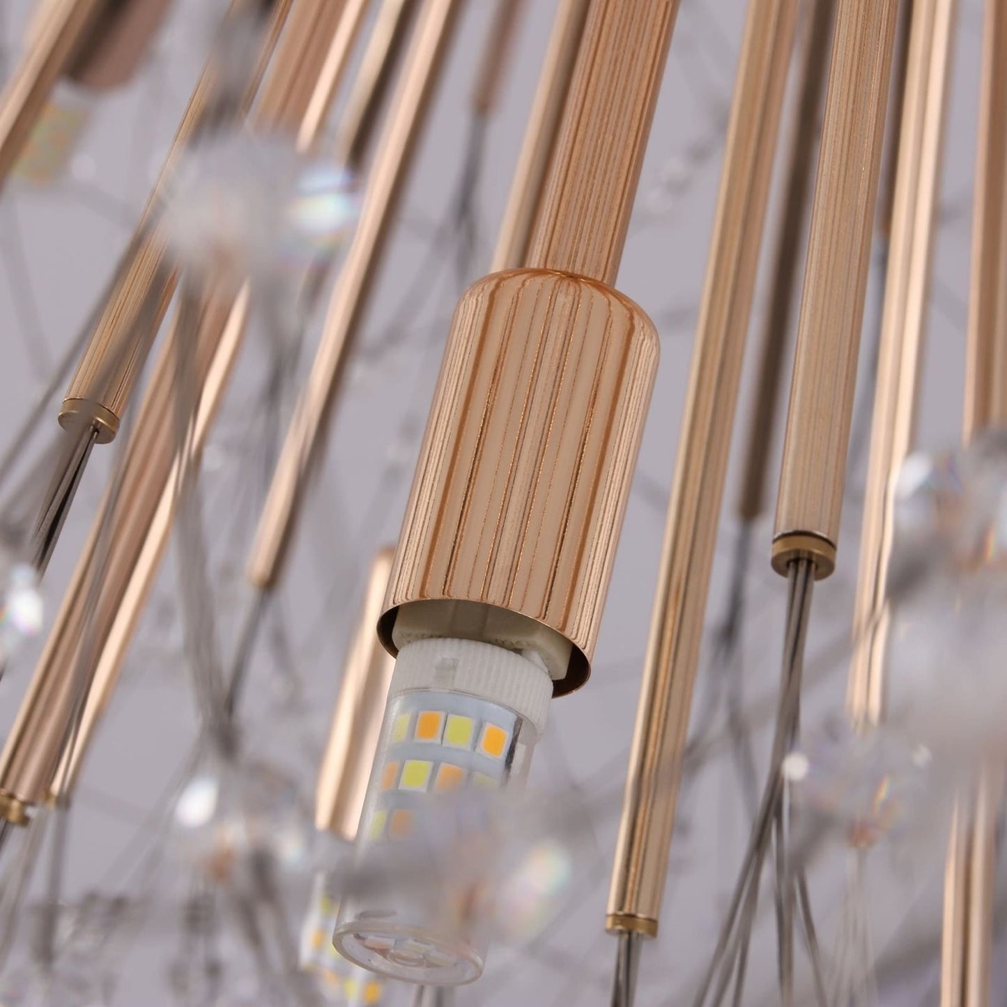 Lampadario contemporaneo Sputnik in cristallo con fuochi d'artificio glamour da 16/20/24 luci, lampada a sospensione Dandelion