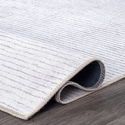 Tappeto moderno lavabile in lavatrice con strisce effetto anticato