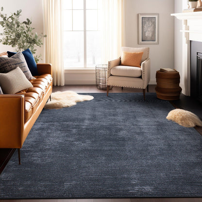 Tappeto moderno lavabile in lavatrice con strisce effetto anticato